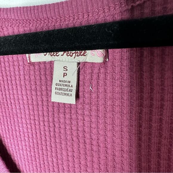 FREE PEOPLE Santa Clara Thermal Top Mulberry NWT in Small - Picture 2 of 5